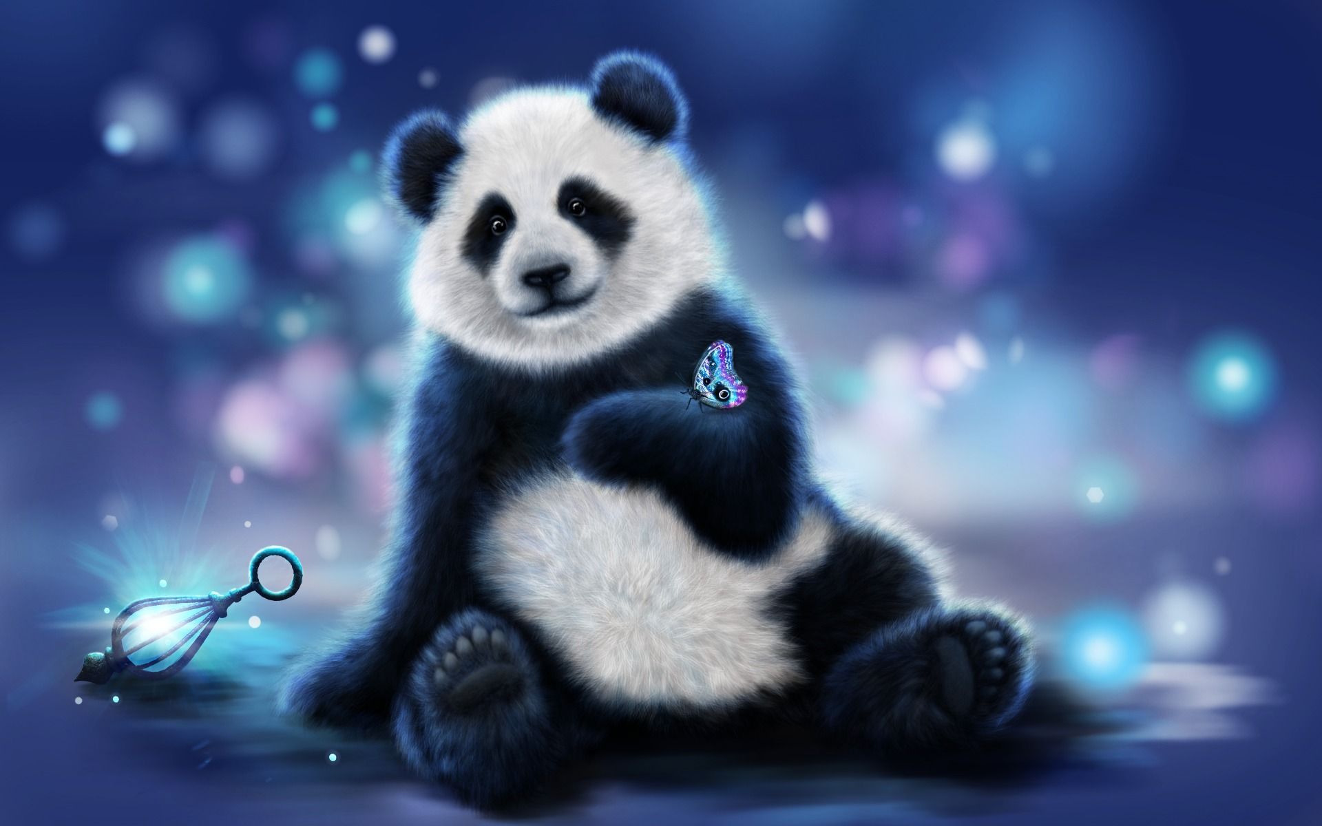 The panda is holding a butterfly - Panda