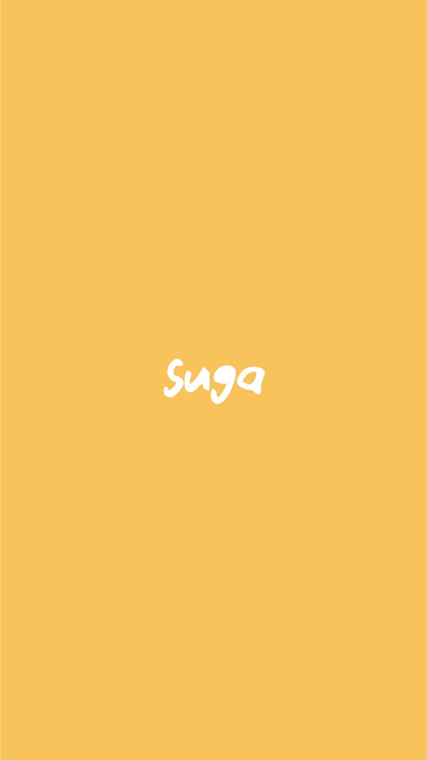 Suga wallpaper with white text on a yellow background - 