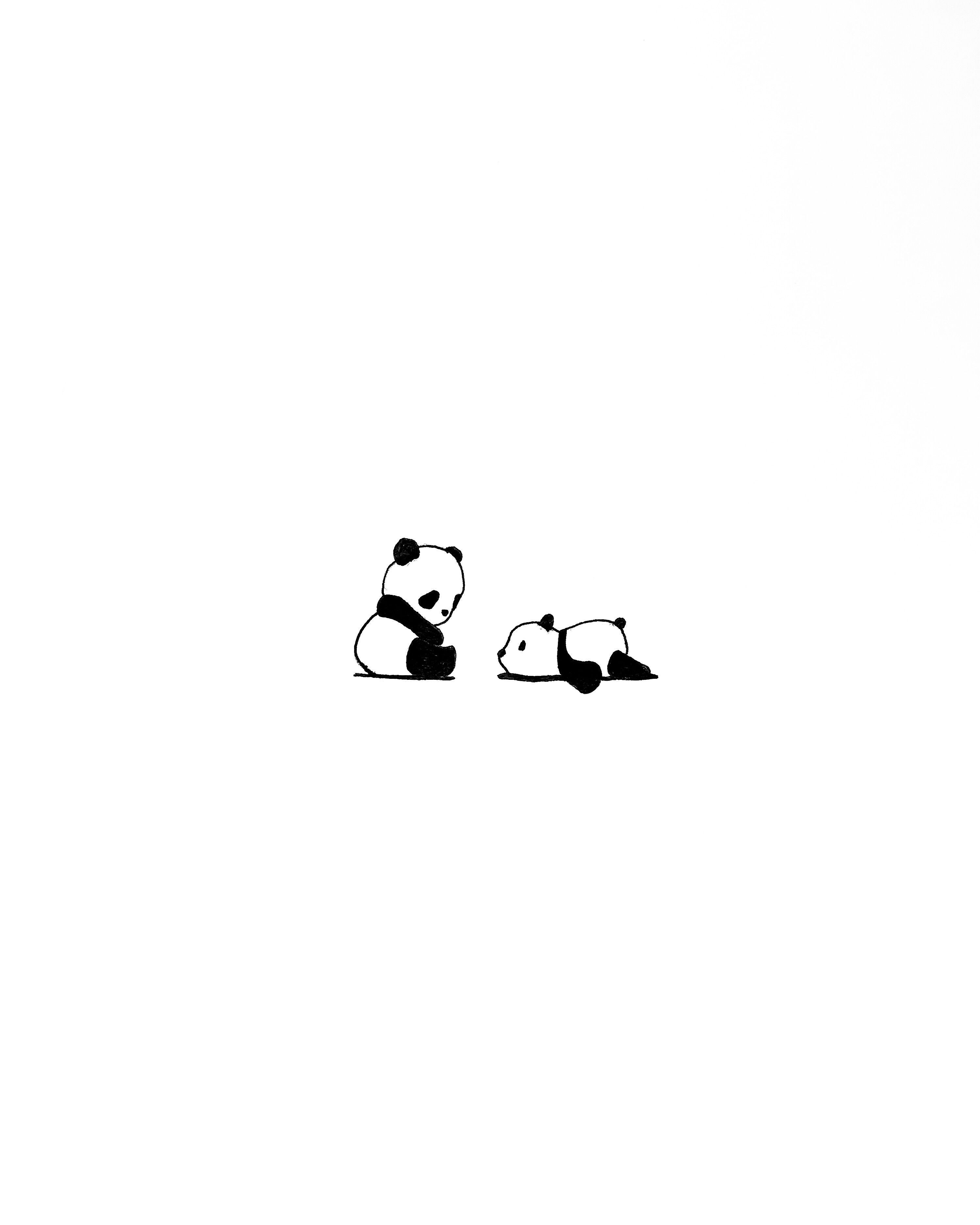 A black and white panda illustration - Panda