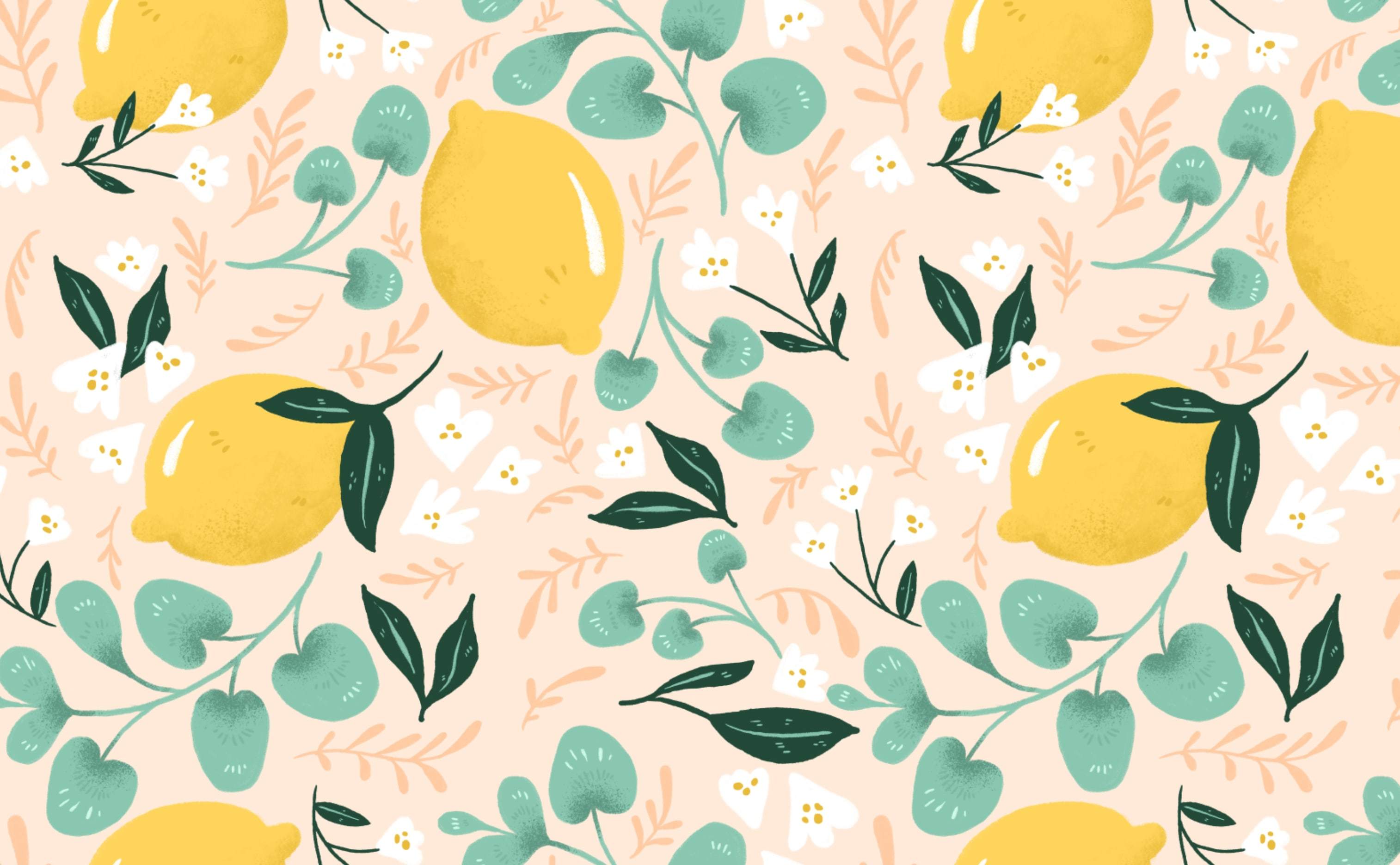 Lemon Pattern Wallpaper Free Lemon Pattern Background