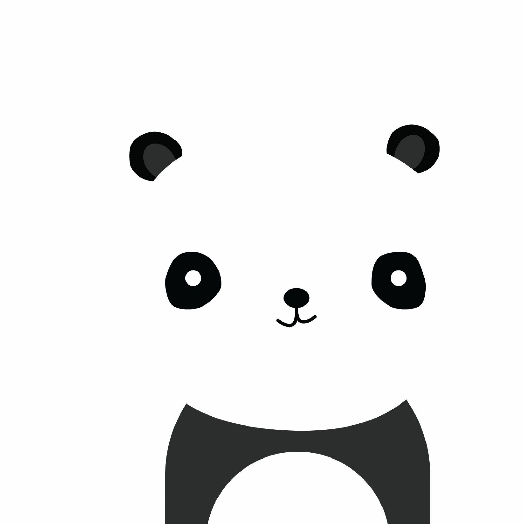 A panda bear is shown in black and white - Panda
