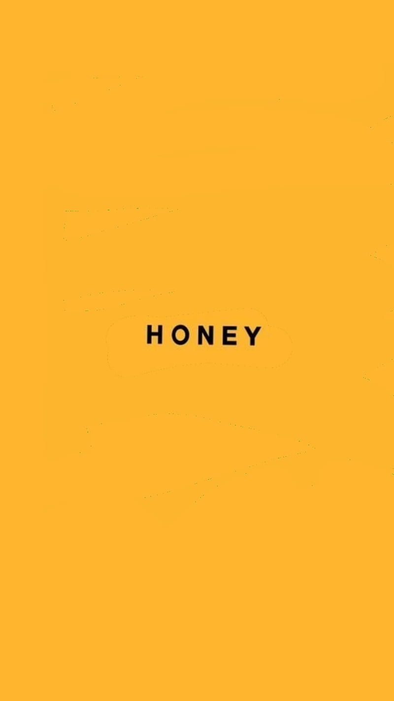 A yellow background with the word honey on it - 