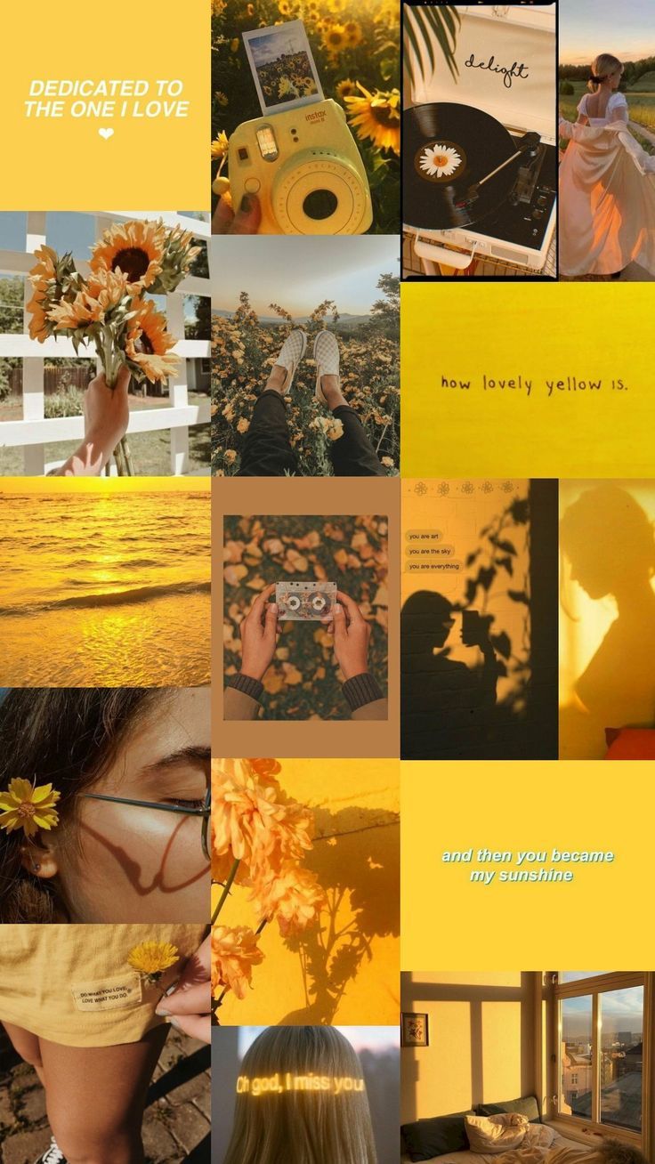 Yellow Aesthetic Collage♡. Wallpaper, Wallpaper amarelo, Colagem