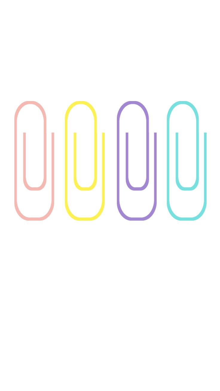 Four paperclips in different colors - School