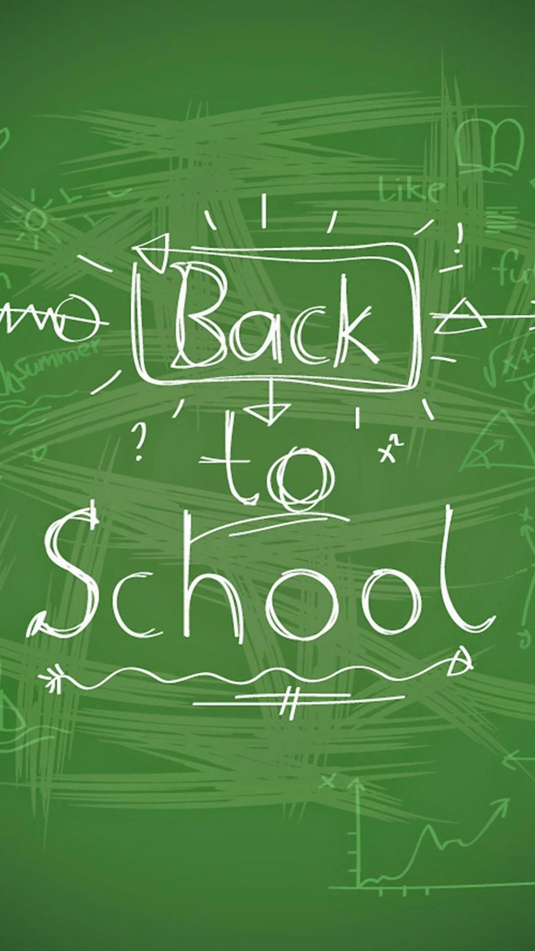 Back to school on a green chalkboard - School
