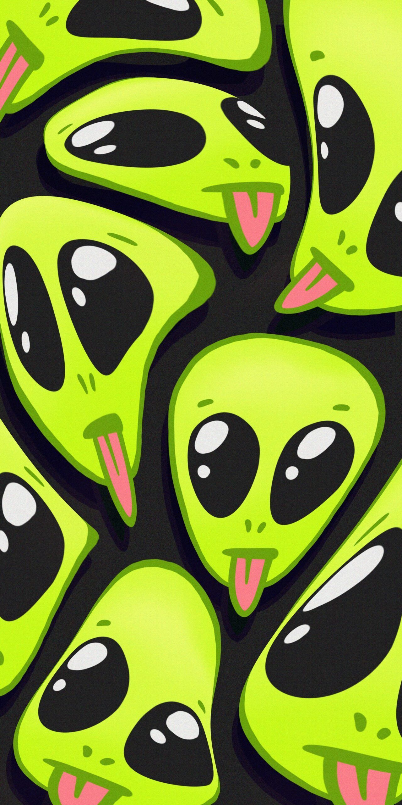 Green Alien with Tongue Wallpaper Background