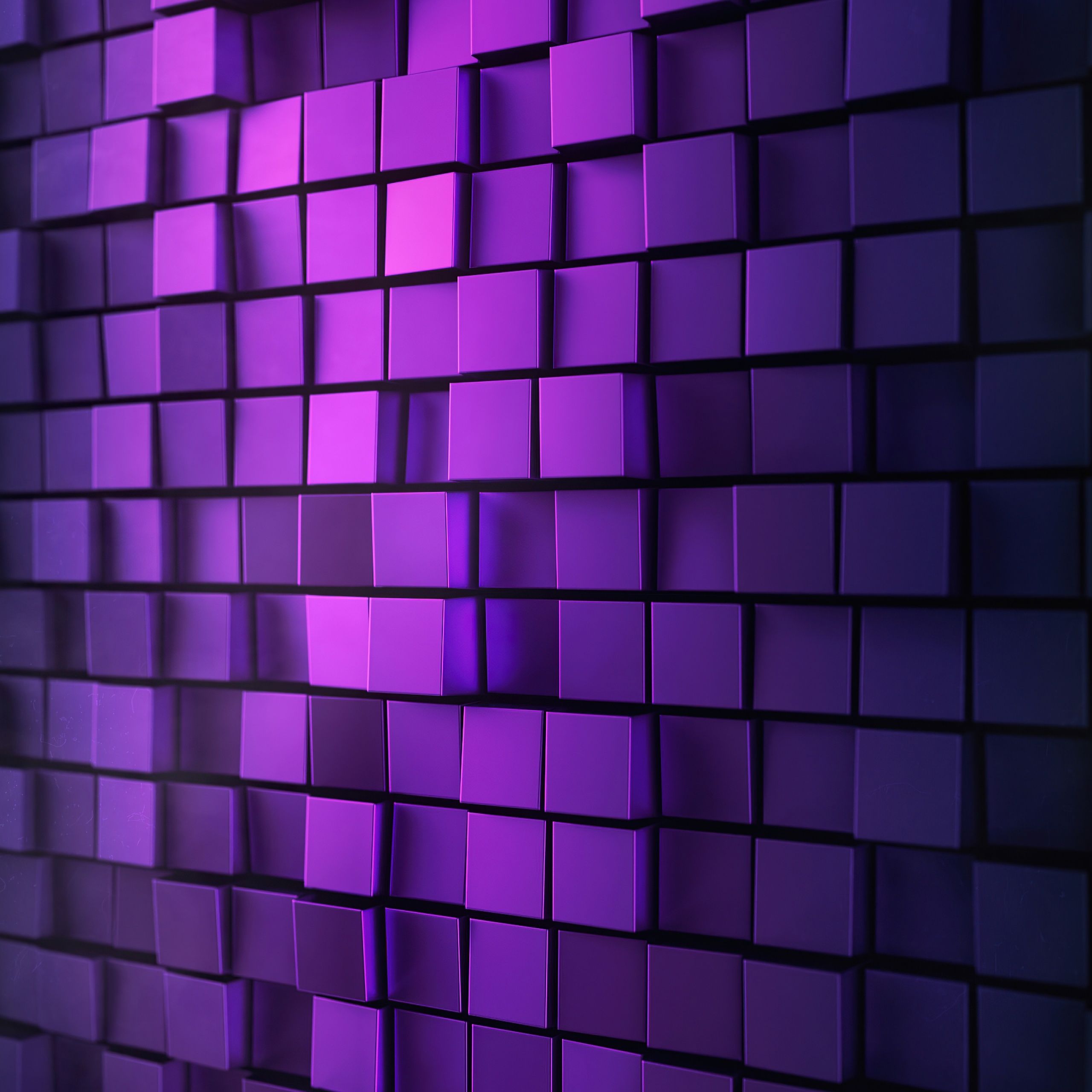 A purple wall with many blocks - 3D