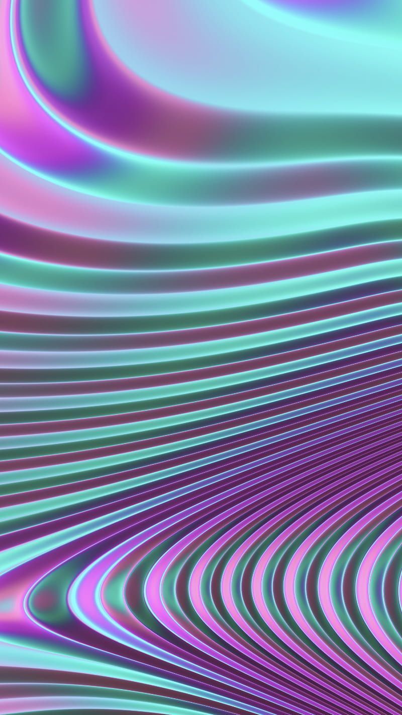 IRIDESCENT CHROME 3D, abstract, aesthetics, blue, pink, shine, HD phone wallpaper
