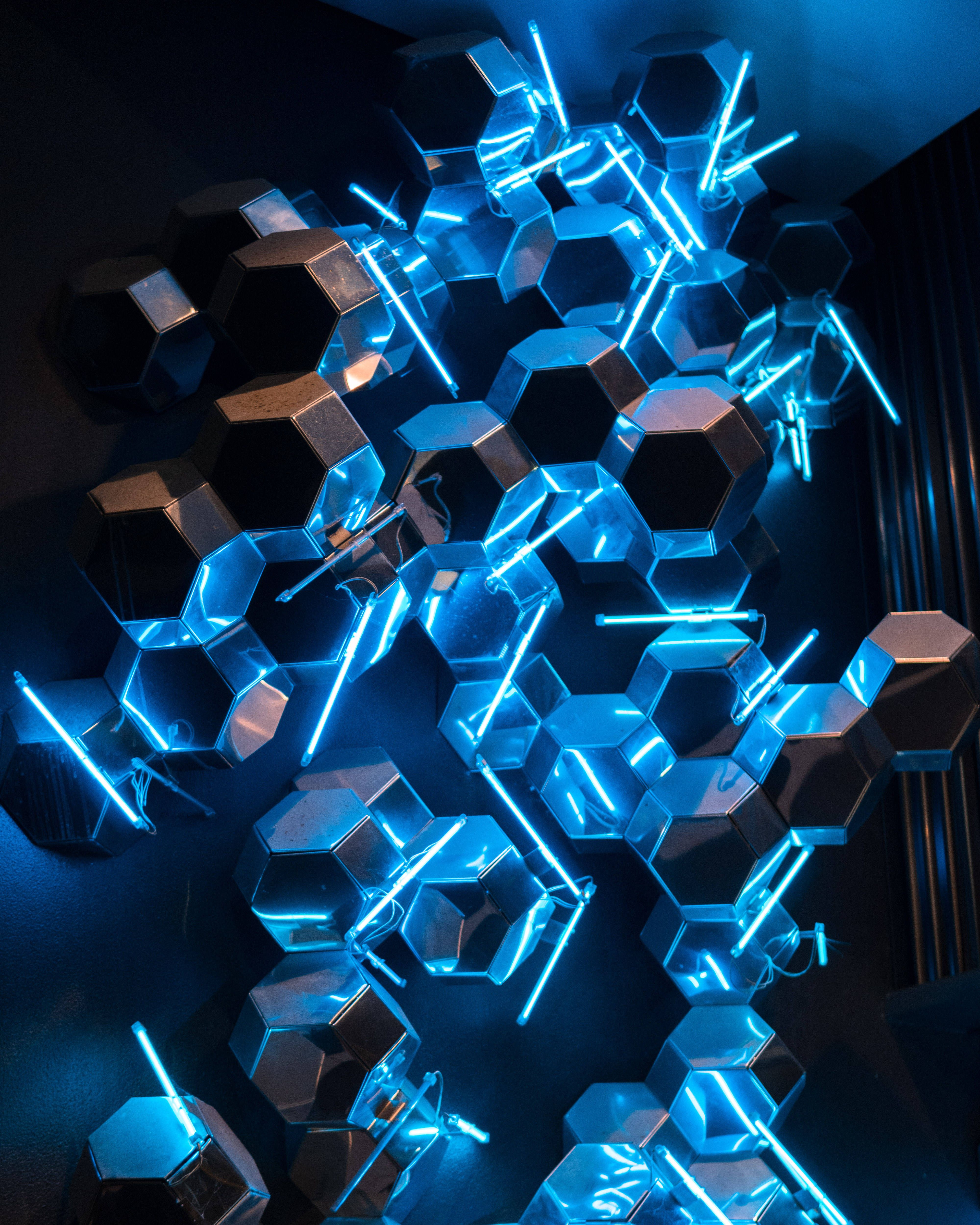Download Neon Aesthetic 3D Hexagon Wallpaper