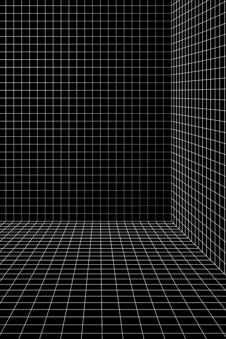 Black and white grid room. - 3D