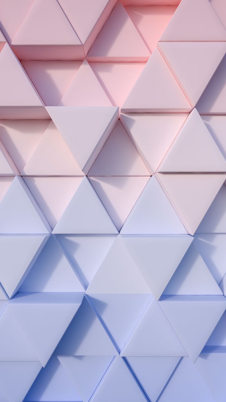 A wallpaper with triangles in pink and blue - 3D