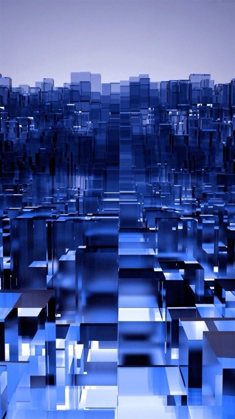 Blue cubes wallpaper for your iPhone X from Everpix - 3D
