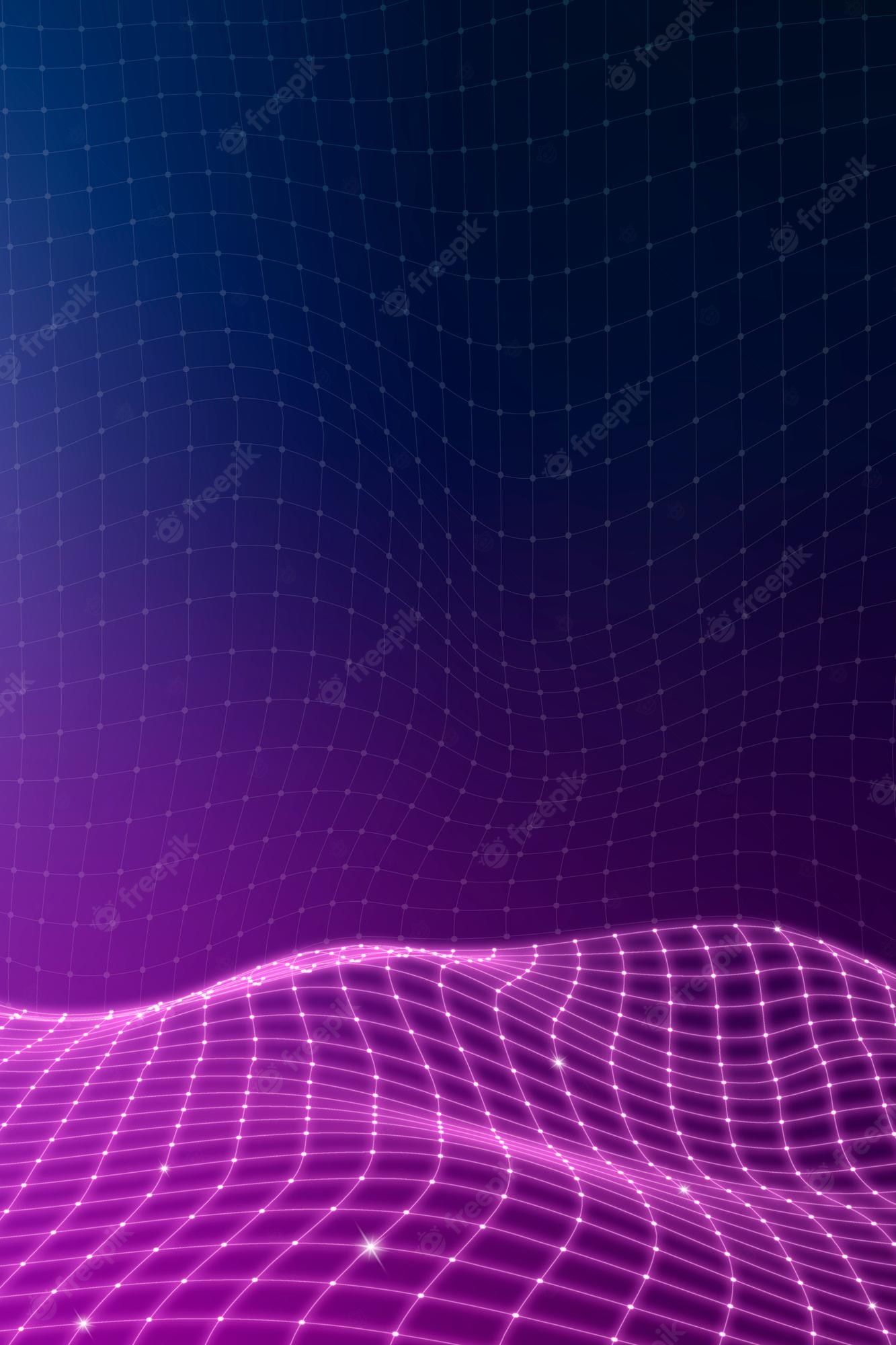 Free Vector. Purple 3D abstract wave pattern background