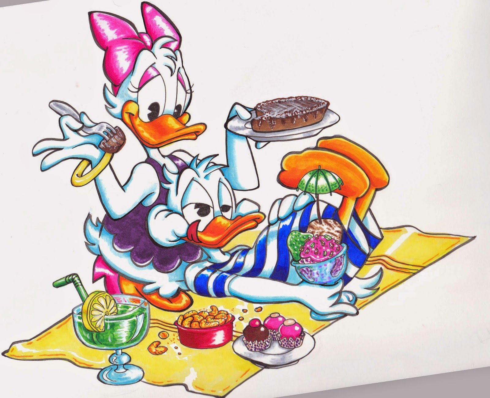 Daisy and Donald having a picnic - Duck