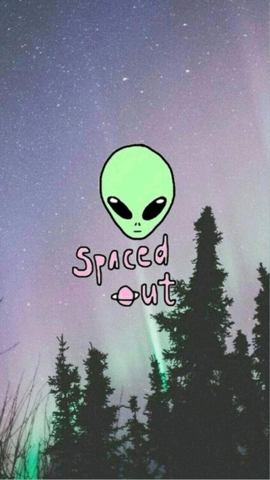 wallpaper spaced out with Alien. Alien iphone wallpaper, Alien aesthetic, Trippy wallpaper