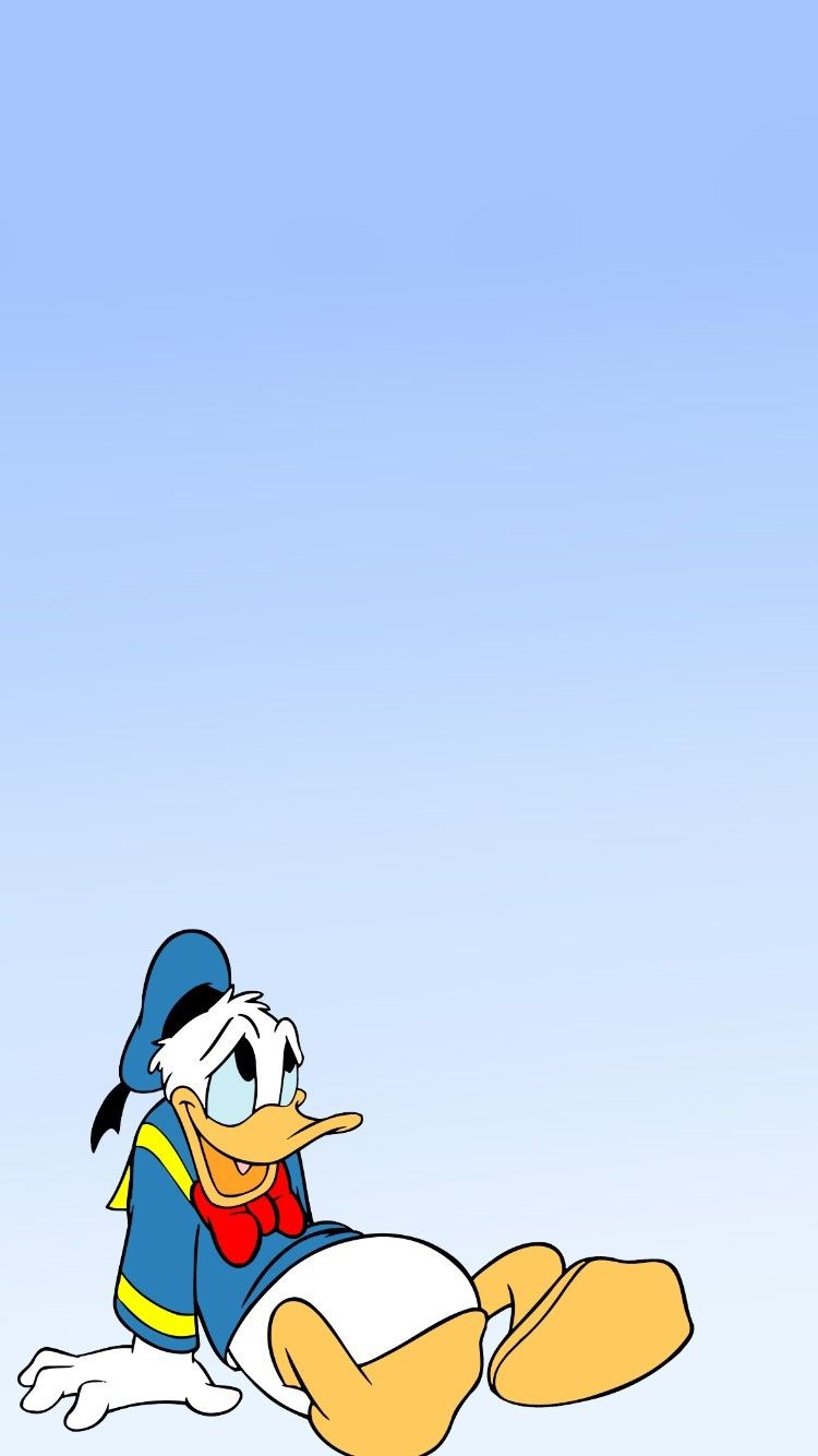 A cartoon character of donald duck is laying down - Duck