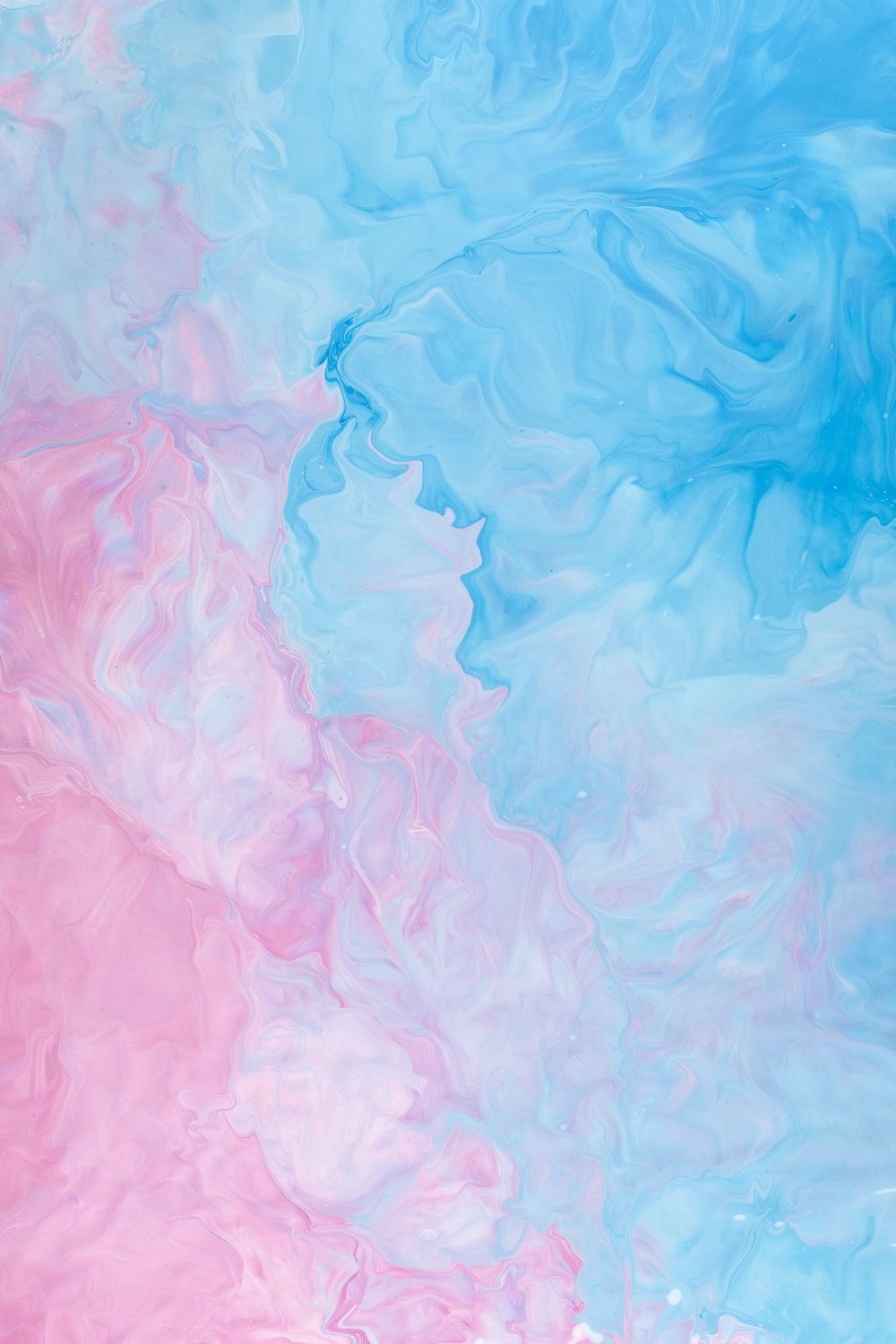 A painting of blue and pink paint - Aqua