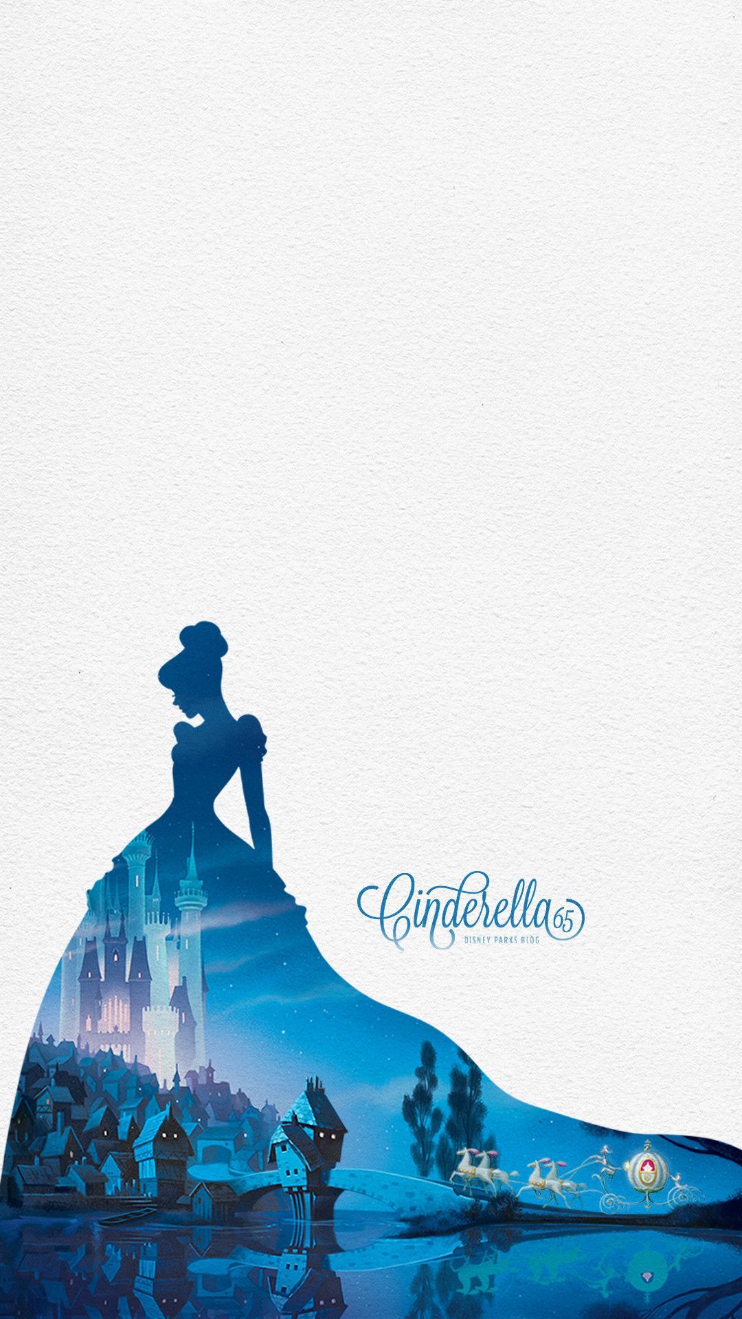 A minimalist poster of Cinderella in front of her castle - 