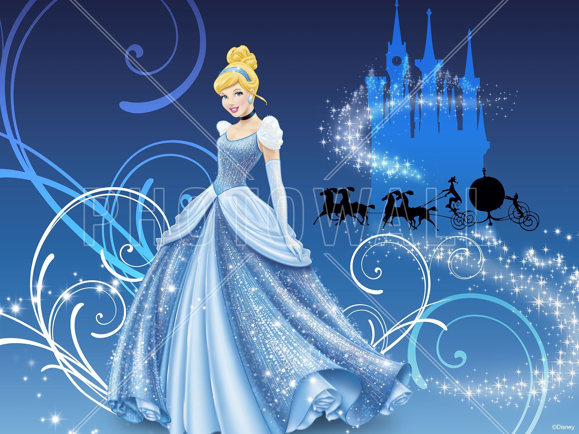 Cinderella standing in front of a castle - 