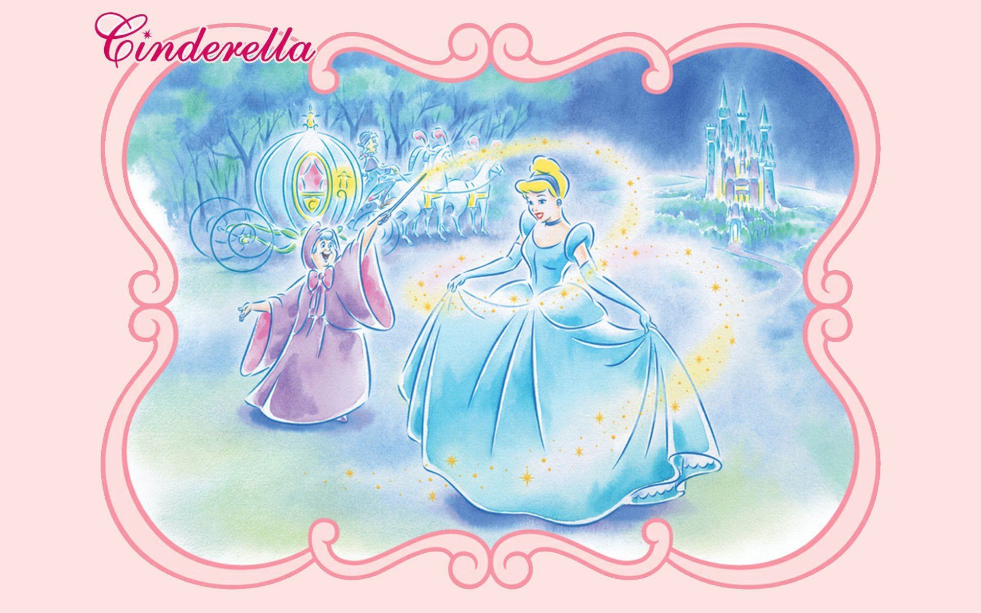 A fairy Godmother and Cinderella in a beautiful blue dress - 