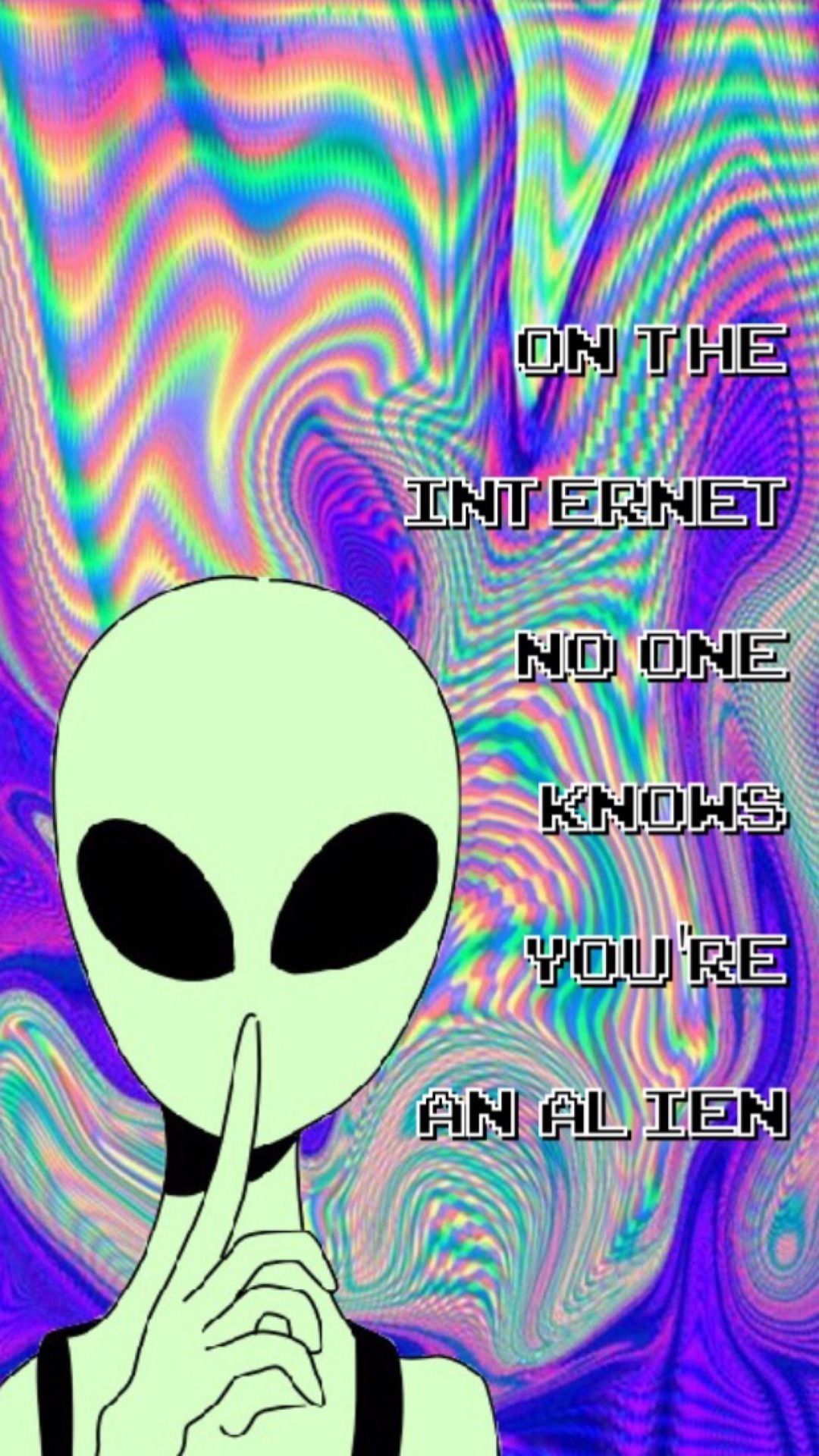 A meme with a picture of an alien and the words 