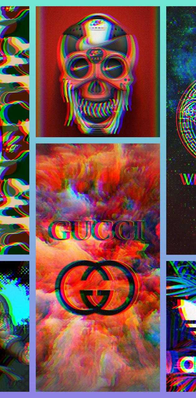 A collage of different images with gucci written on them - Gucci