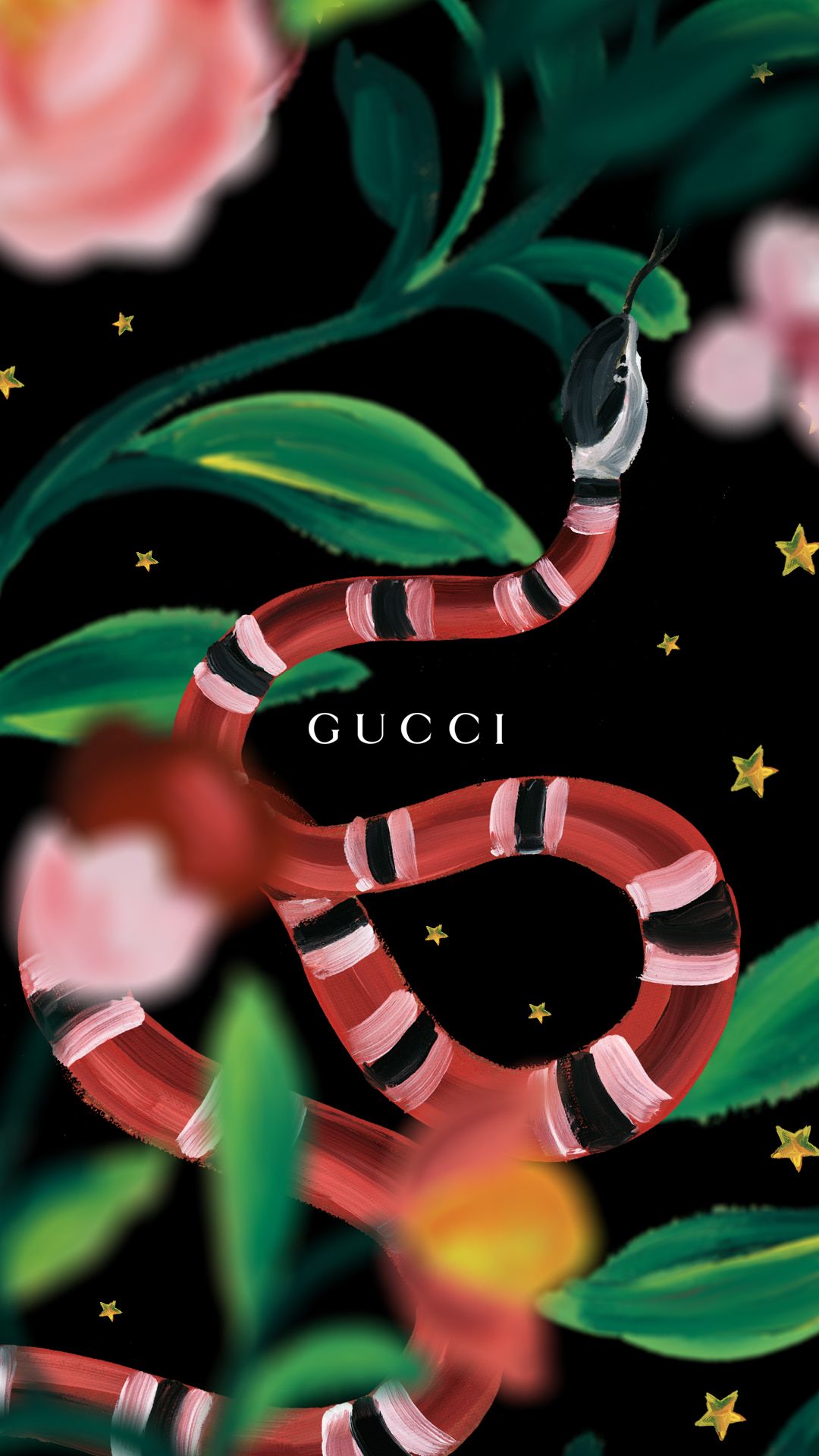 Aesthetic Gucci wallpaper with snake and flower - Snake, Gucci