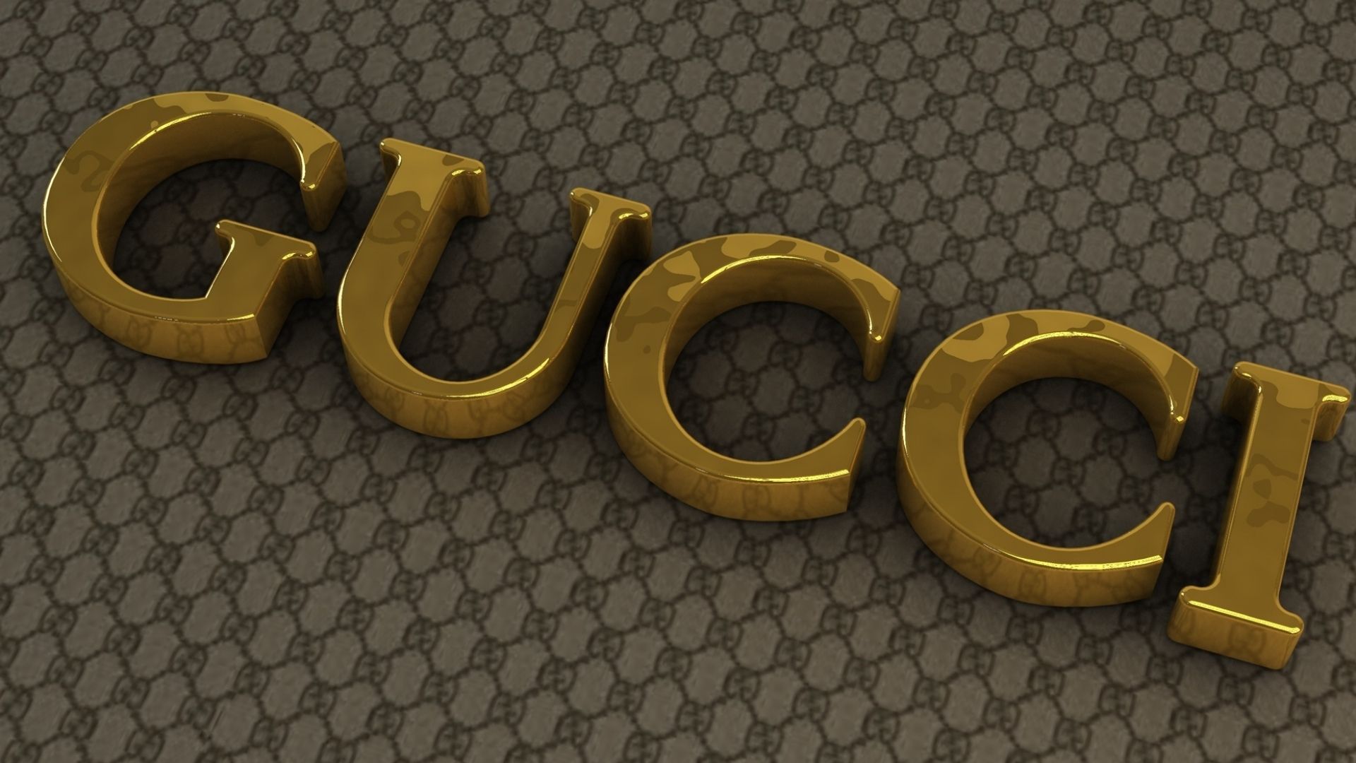 Gucci logo in 3d on a black background - Gucci