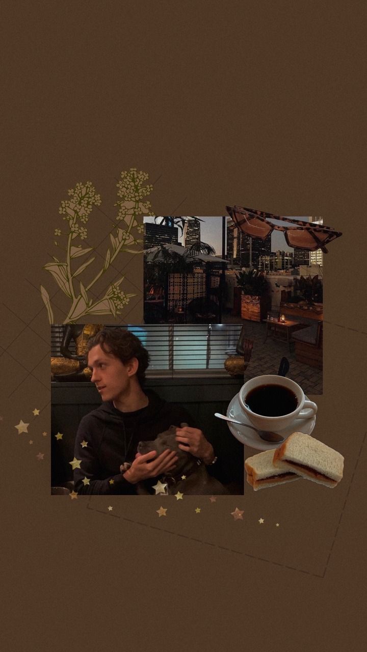 Tom holland aesthetic wallpaper background with coffee - Avengers