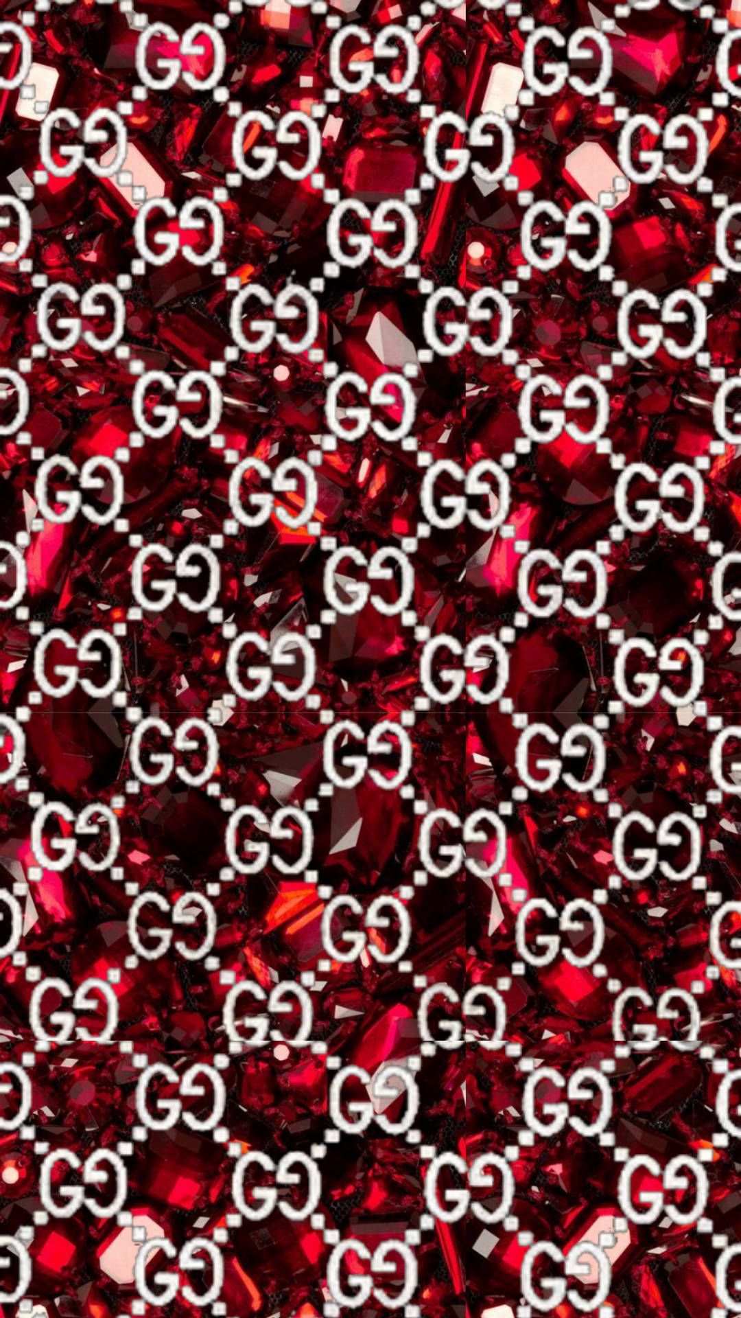 Download Red And White Gucci Pattern Wallpaper