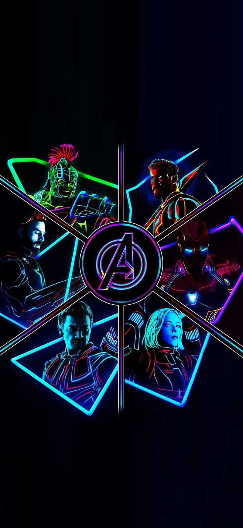 HD avengers neon wallpaper