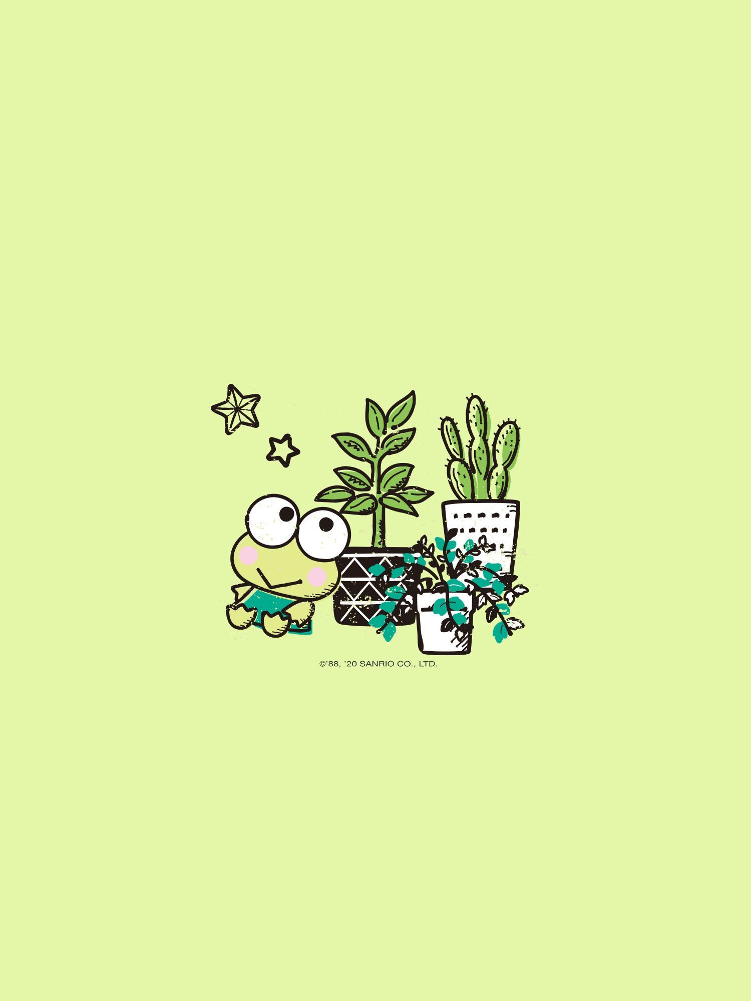 A frog sitting in front of some plants - Keroppi