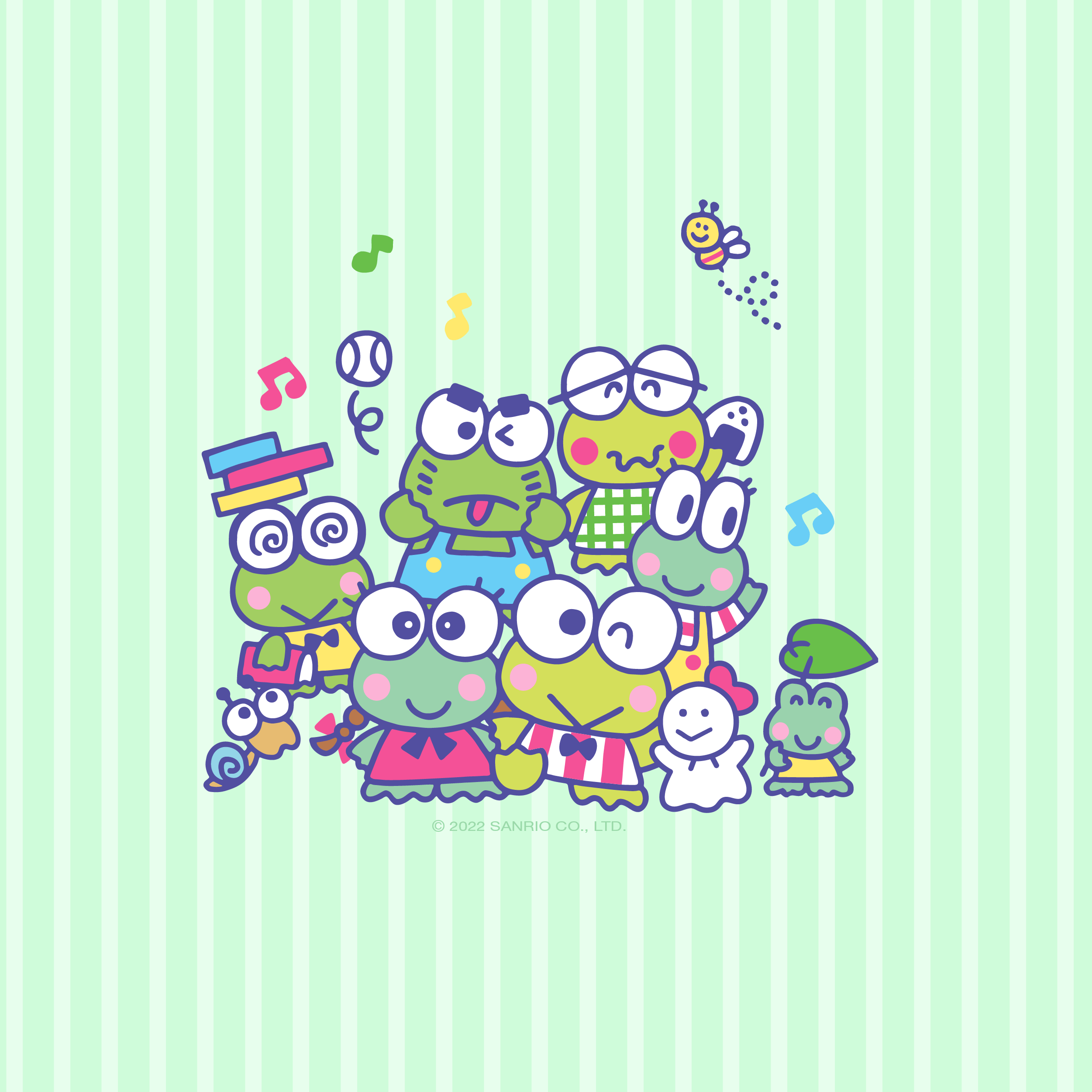 Sanrio #Keroppi on the go with new background for your phone!