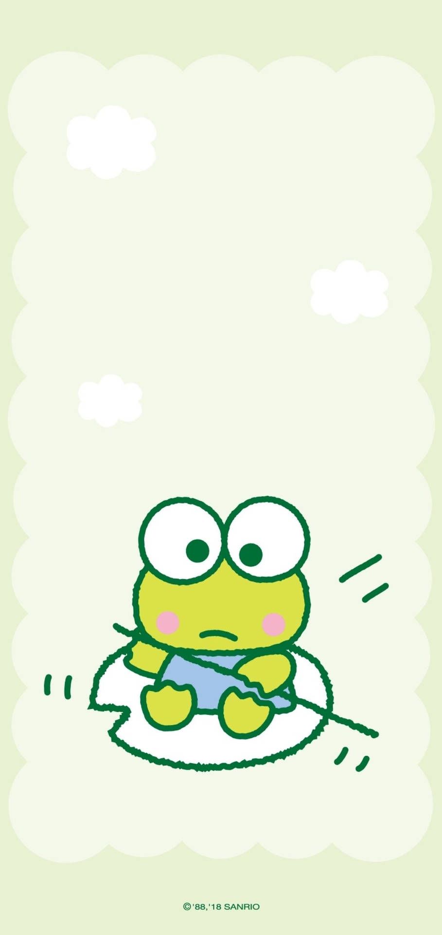 A frog sitting on top of an egg - Keroppi