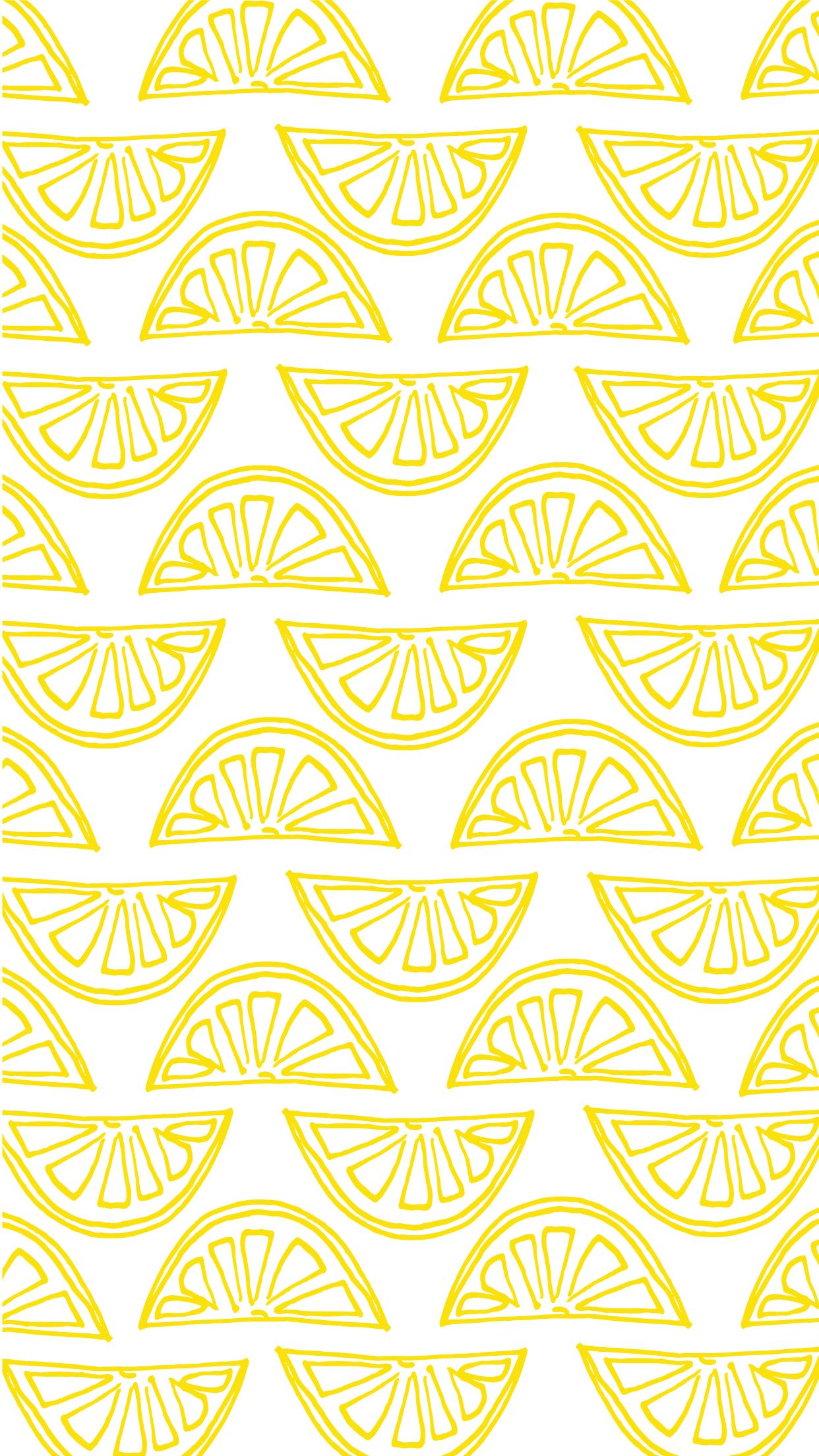 A yellow pattern of slices on white - Lemon