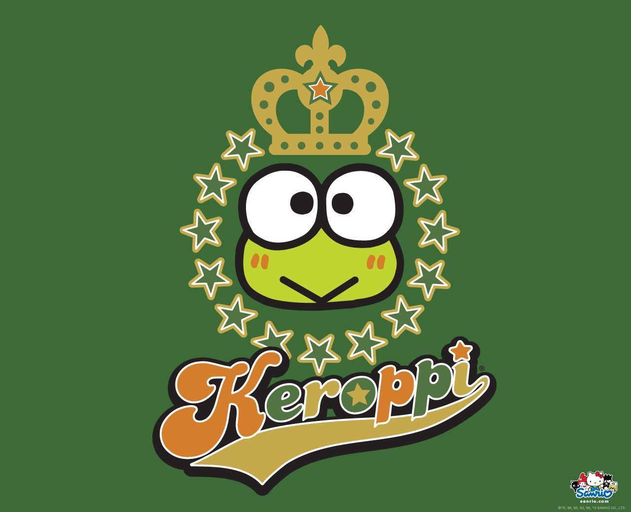 A green background with the word keroppi on it - Keroppi