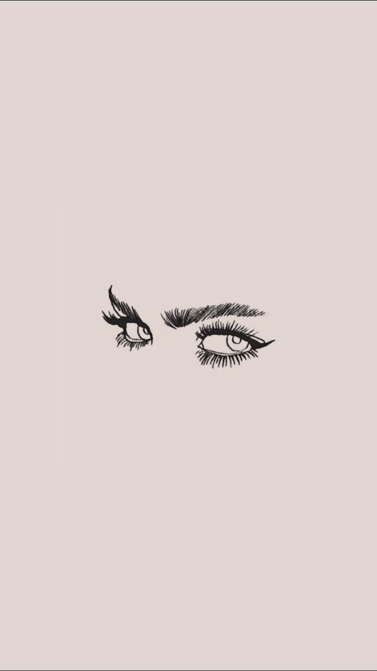 A drawing of an eye with long eyelashes - Eyes