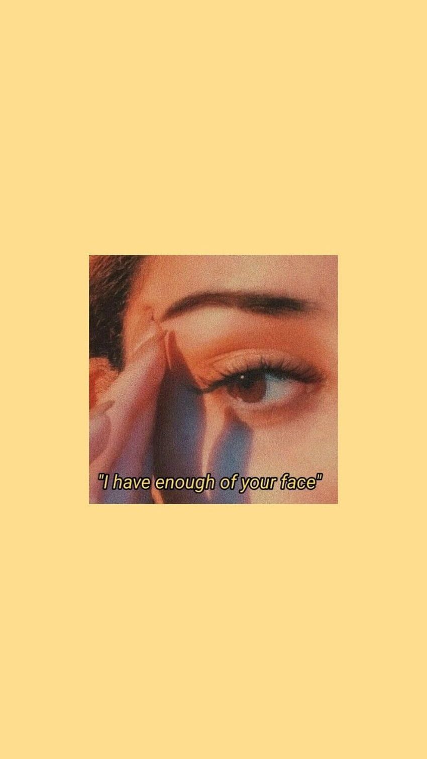 Aesthetic background of a woman crying with the caption 
