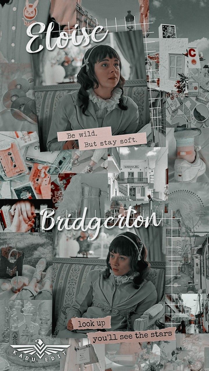 A collage of pictures with the words elizabeth badgation - Bridgerton