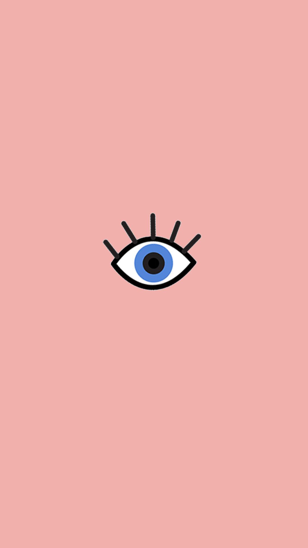 A blue eye on a pink background - Eyes