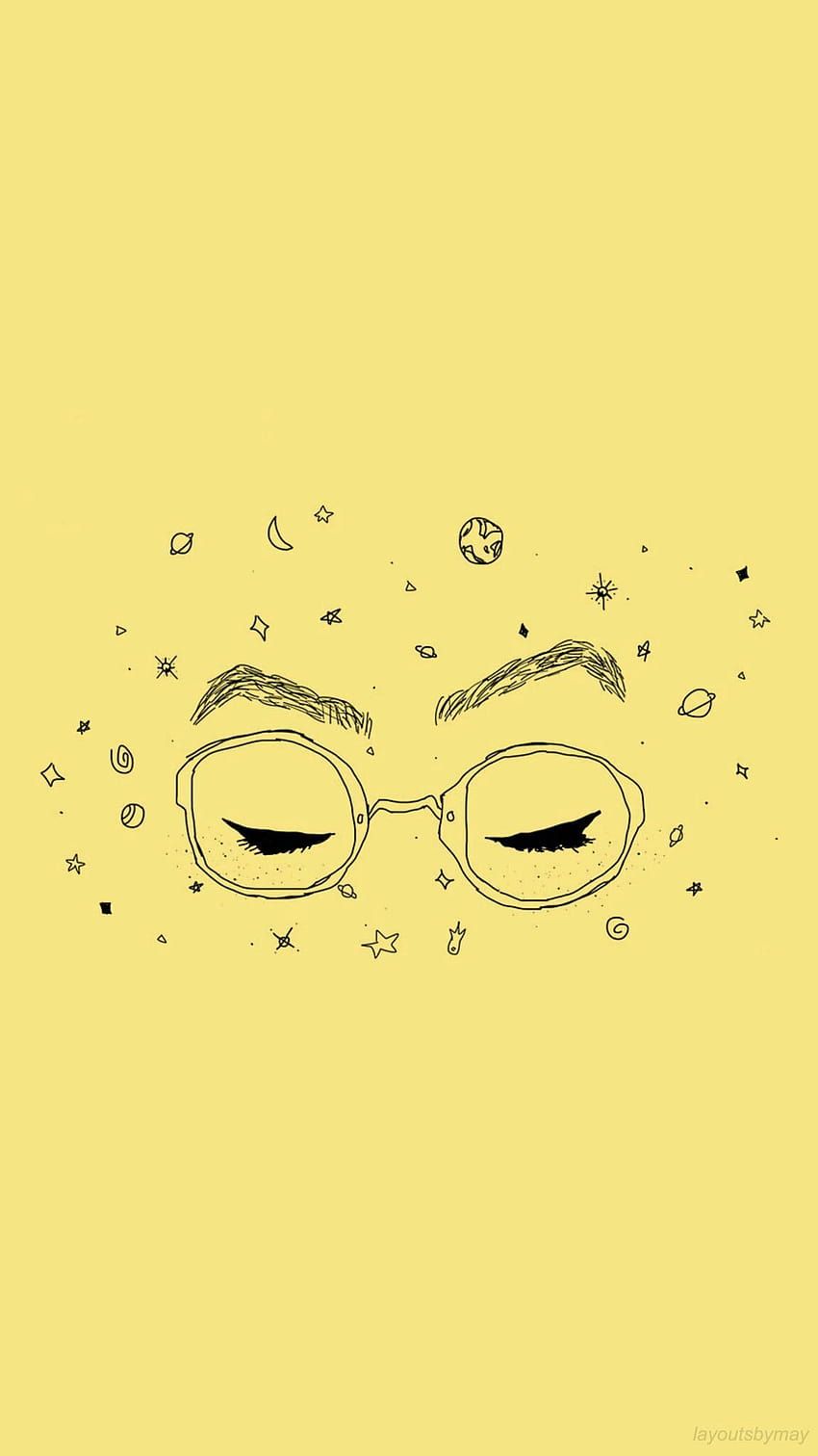 A drawing of eyes with stars and other objects - Makeup