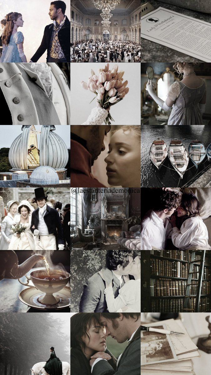 A collage of images from the movie version of Jane Austen's 