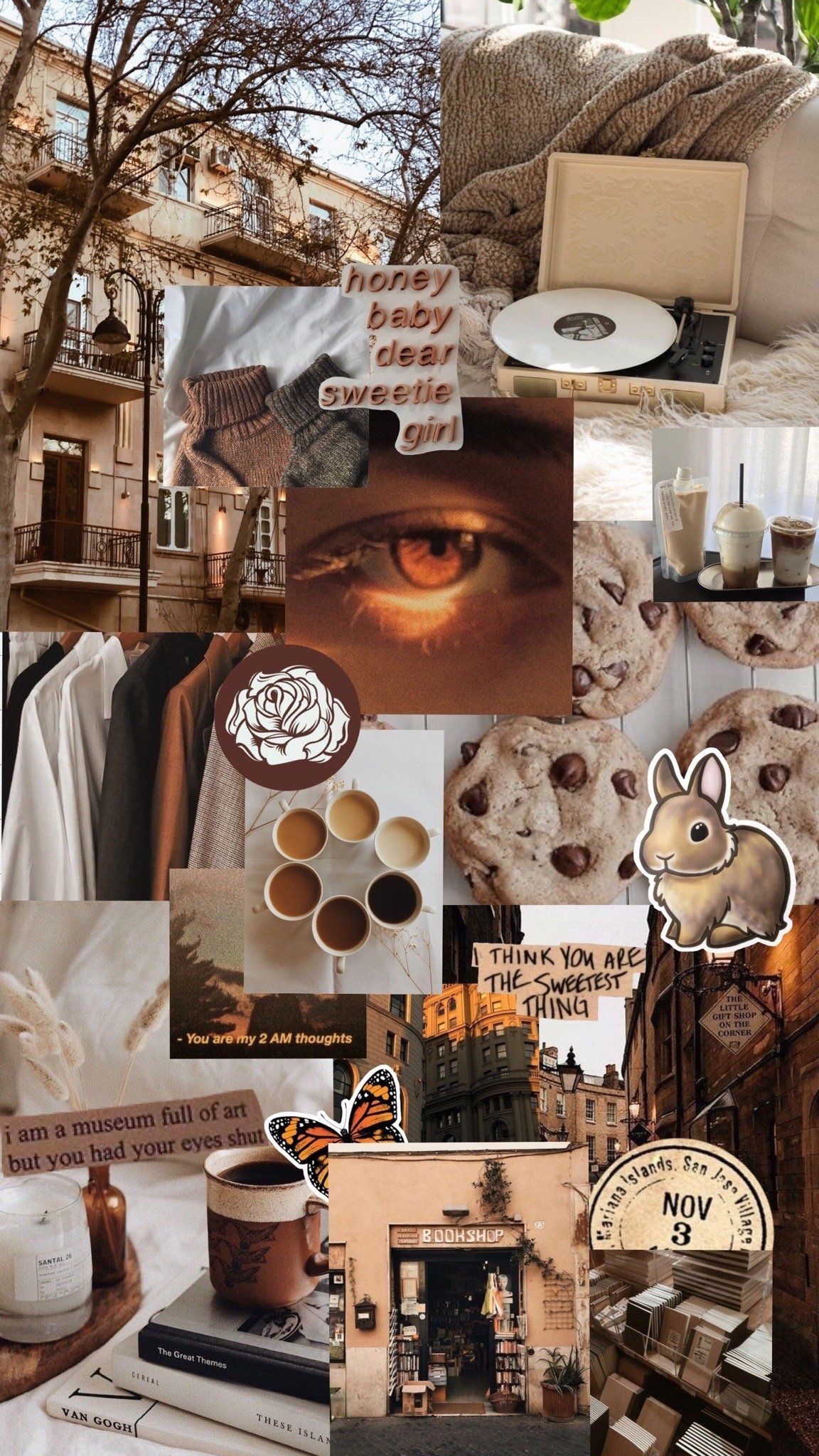 Aesthetic collage background for phone. - Eyes