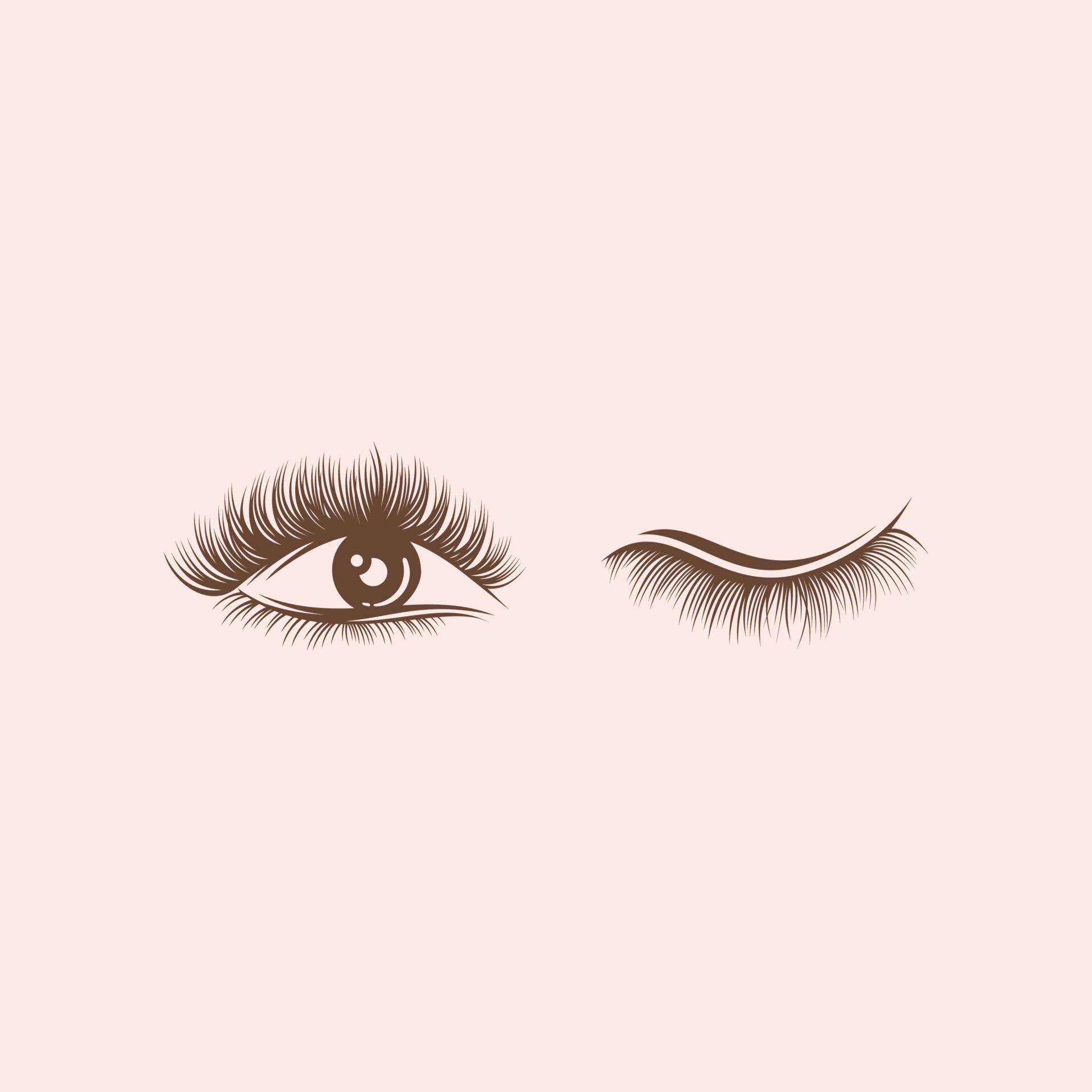 Luxurious eyelash and eyebrow extension logo. Colored vector illustration. in modern style. Vector emblem for makeup or beauty salon, eyelash and eyebrow extension maker