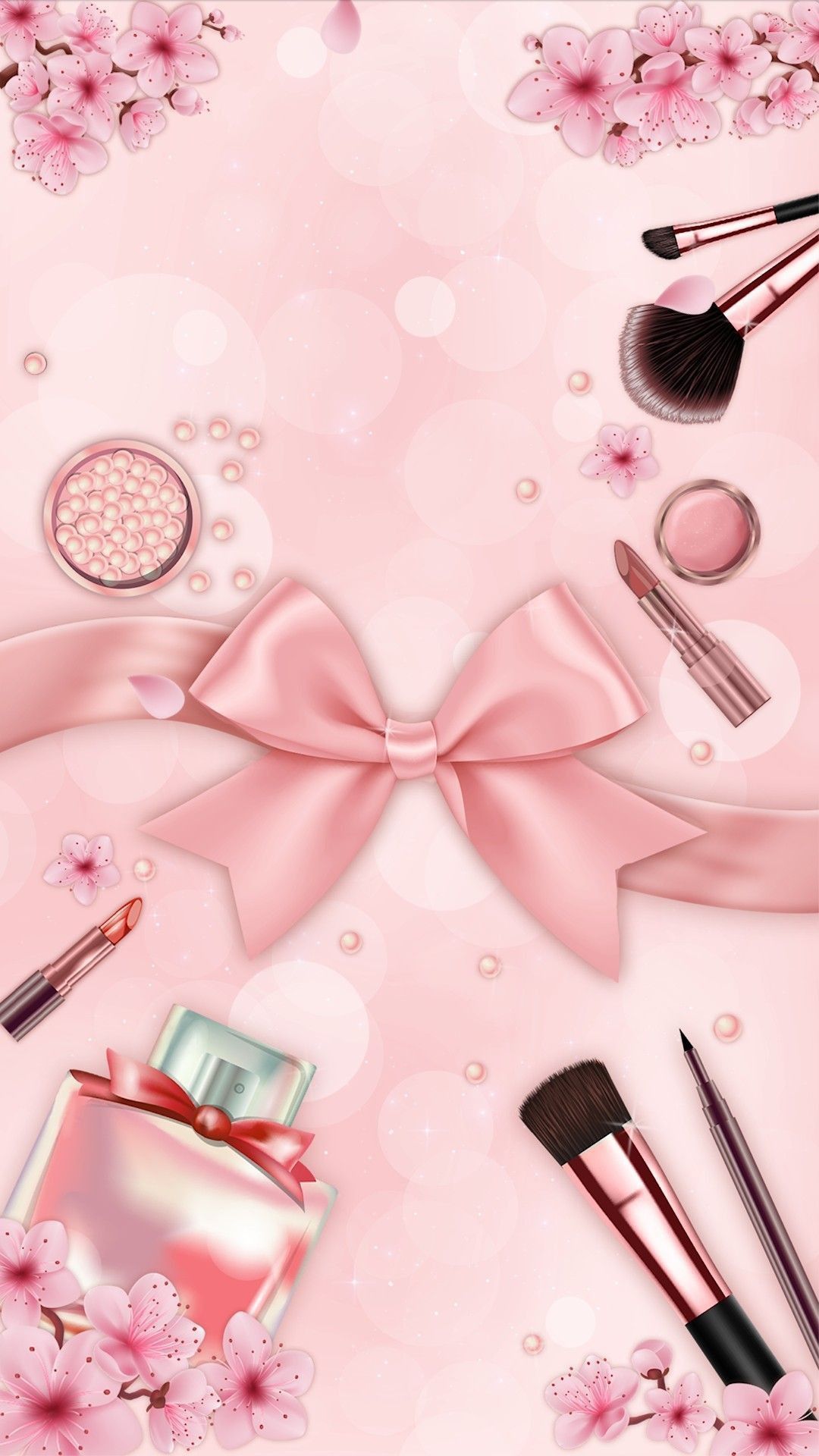 Pink makeup wallpaper for phone background. - Makeup