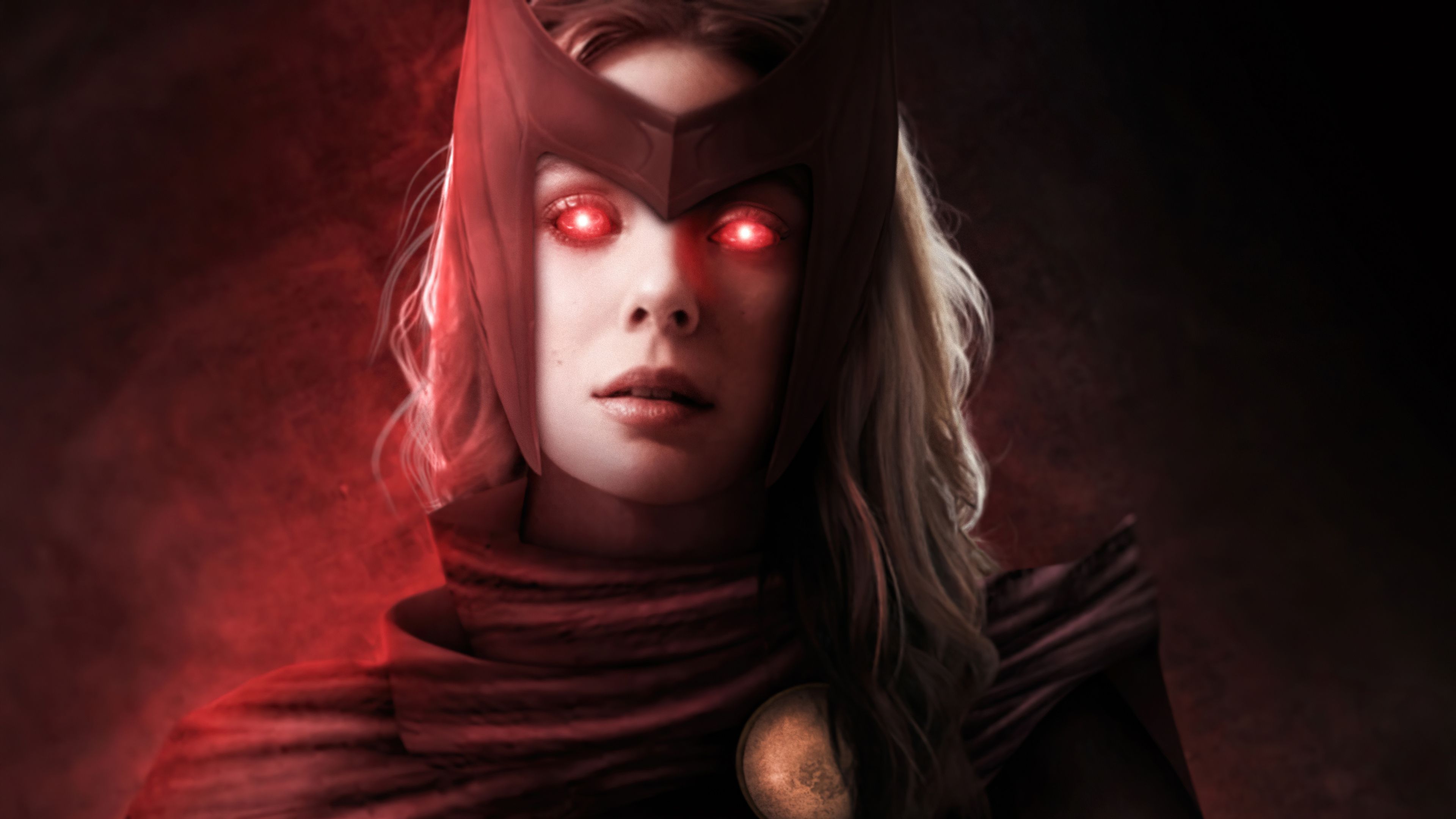 Scarlet Witch Glowing Red Eyes 4k 4k HD 4k Wallpaper, Image, Background, Photo and Picture