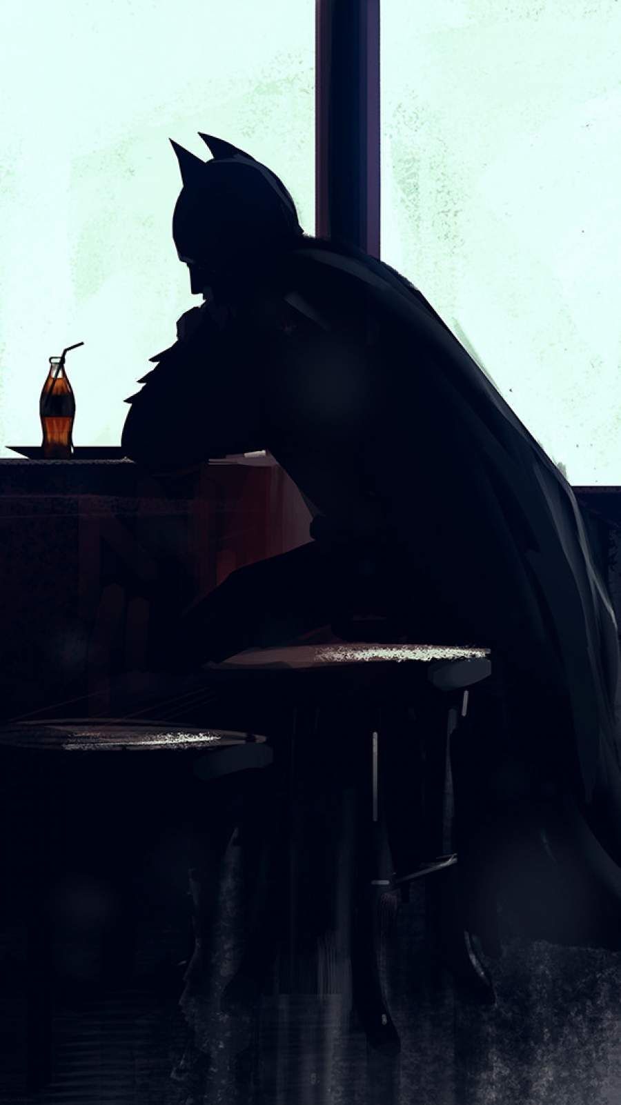 Batman sitting at a table - Batman