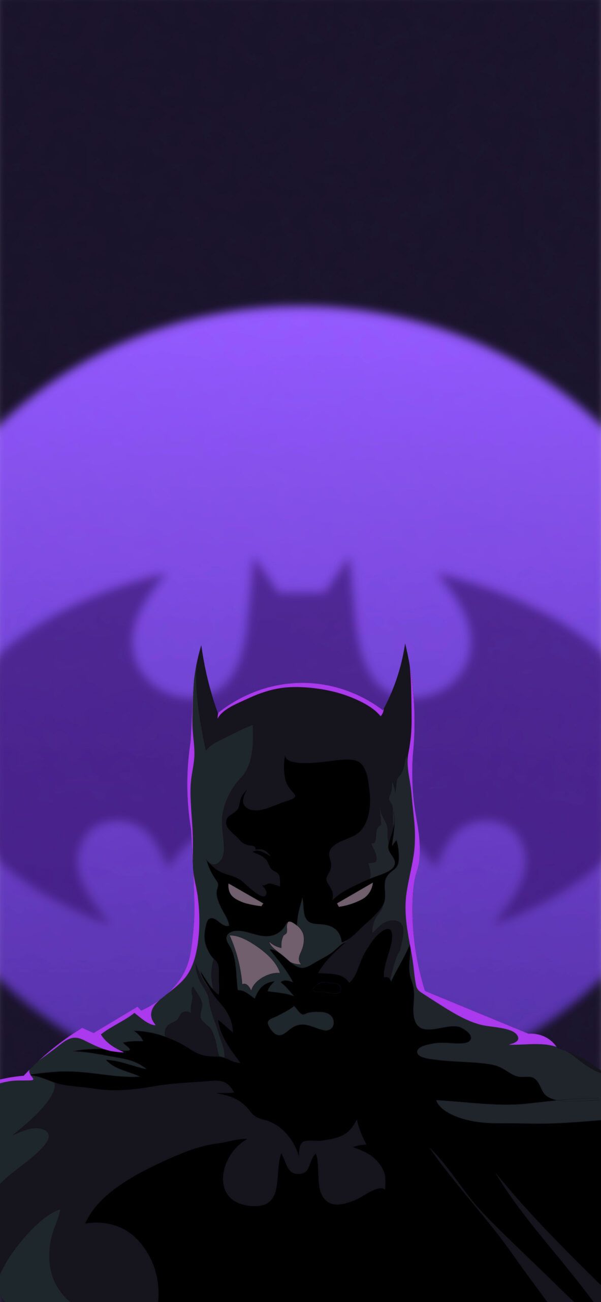 Batman in front of a purple full moon - Batman