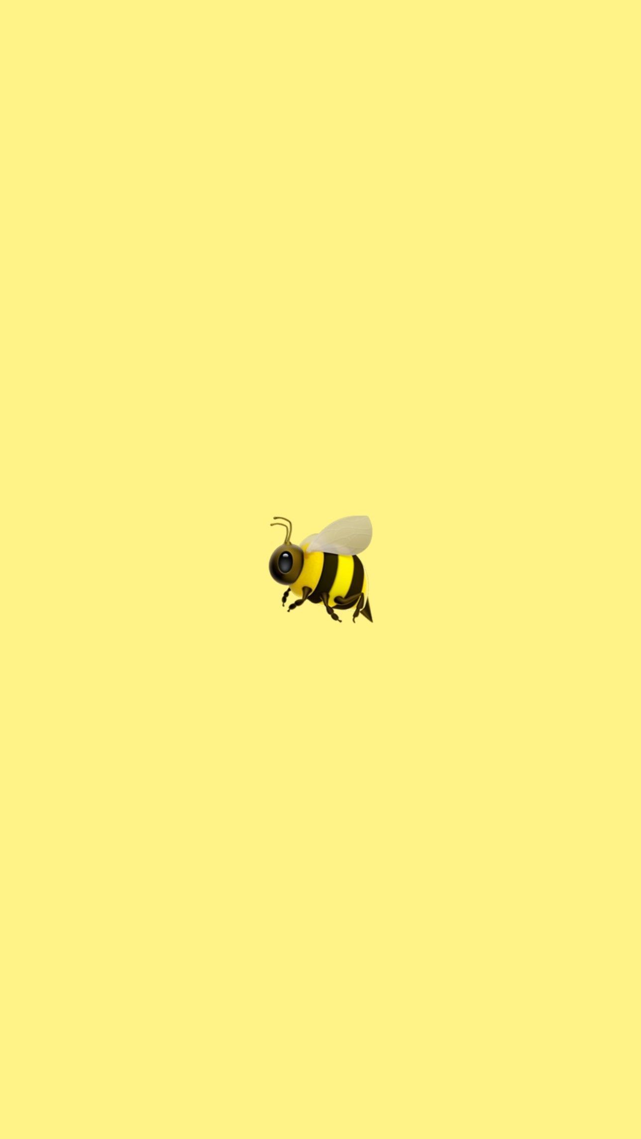 A cute bee illustration on a yellow background - Bee