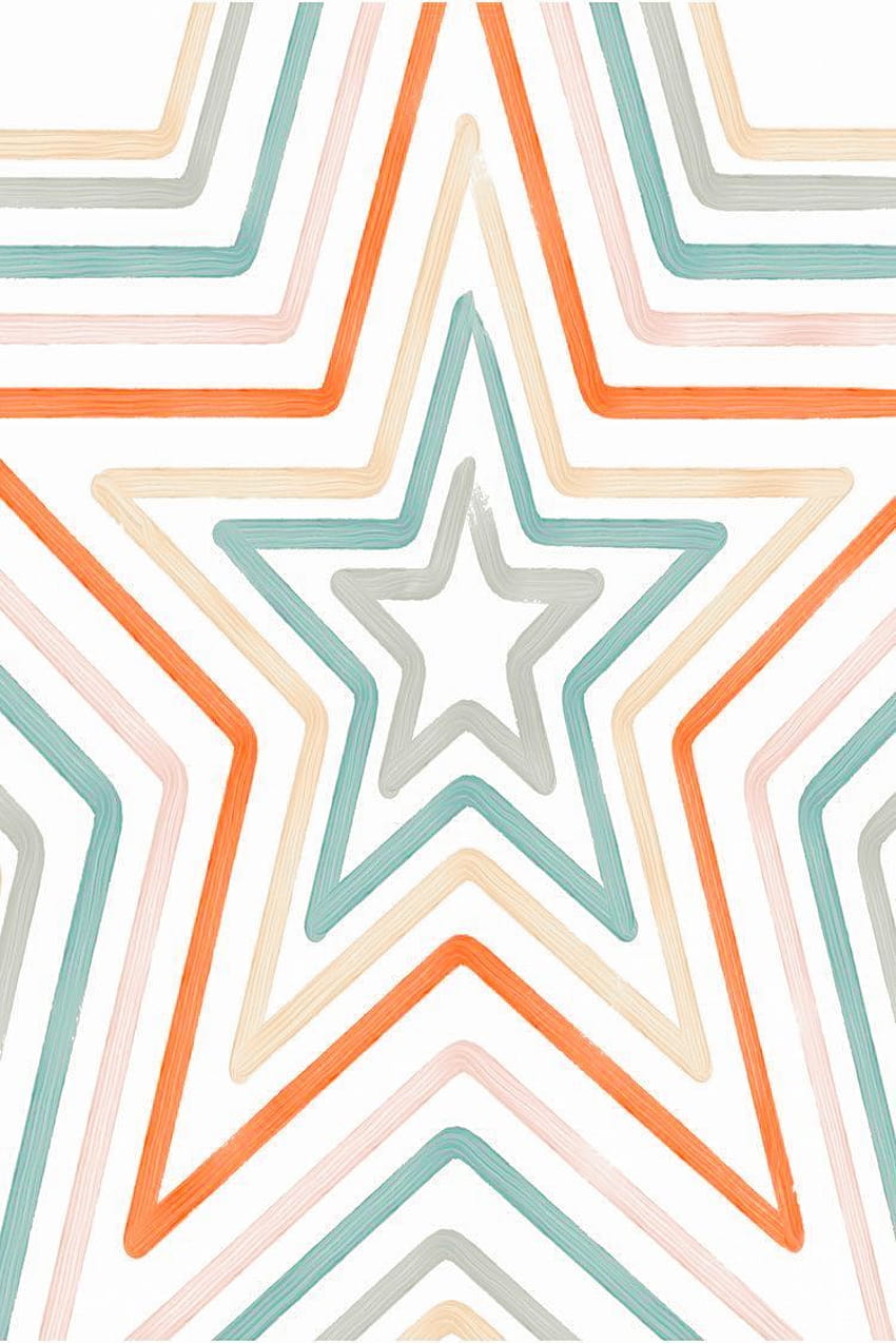 A star pattern with orange and white stripes - Preppy